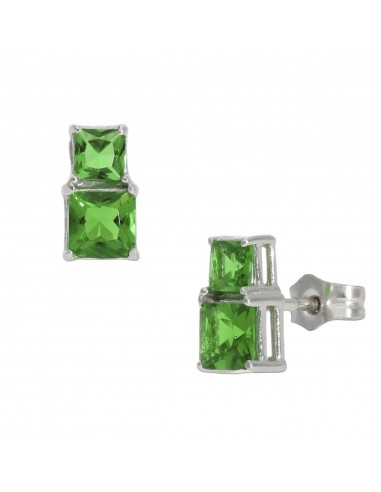 PENDIENTES ORO BLANCO 18KL VERDE