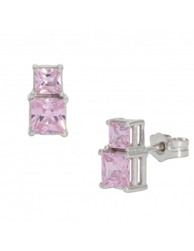 PENDIENTES ORO BLANCO 18KL ROSA