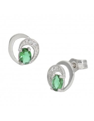 PENDIENTES ORO BLANCO 18KL VERDE