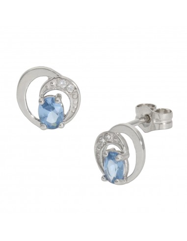 PENDIENTES ORO BLANCO 18KL AGUA MARINA