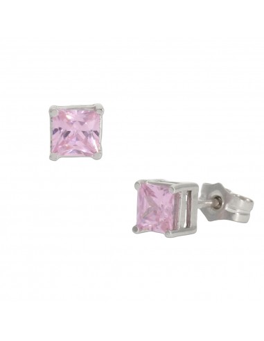 PENDIENTES ORO BLANCO 18KL ROSA -...