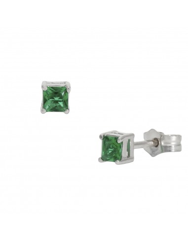 PENDIENTES ORO BLANCO 18KL VERDE -...