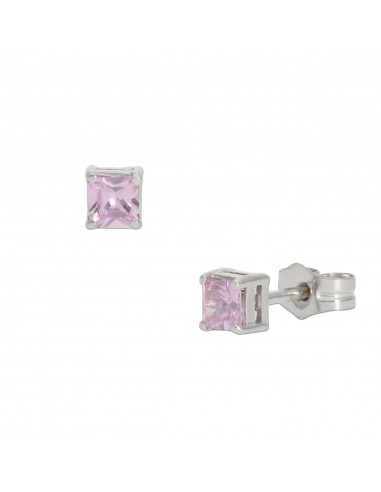 PENDIENTES ORO BLANCO 18KL ROSA -...