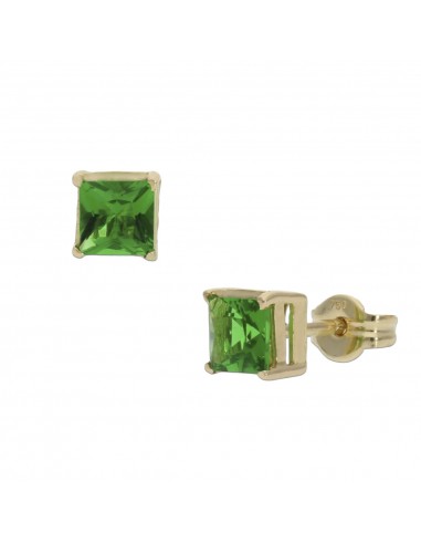 PENDIENTES ORO 18KL VERDE - 4.5X4.5MM