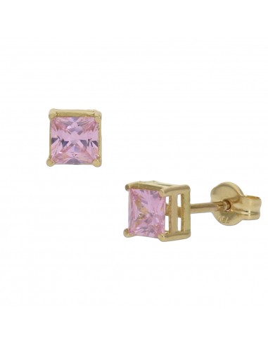 PENDIENTES ORO 18KL ROSA - 4.5X4.5MM