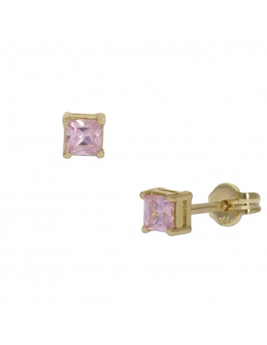 PENDIENTES ORO 18KL ROSA - 3.5X3.5MM