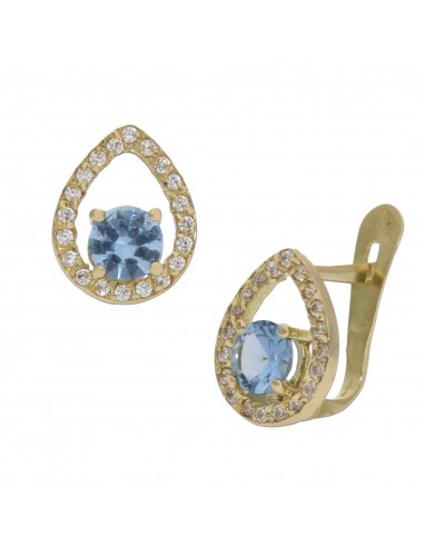 PENDIENTES ORO 18KL PIEDRAS AZUL