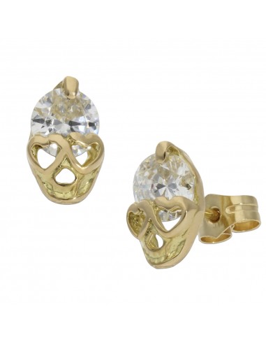 PENDIENTES CALAVERA ORO 18KL CIRCONITAS