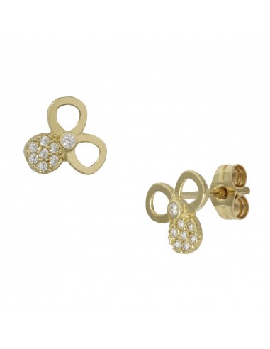 PENDIENTES TREBOL ORO 18KL CIRCONITAS