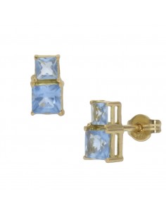PENDIENTES ORO 18KL AZUL