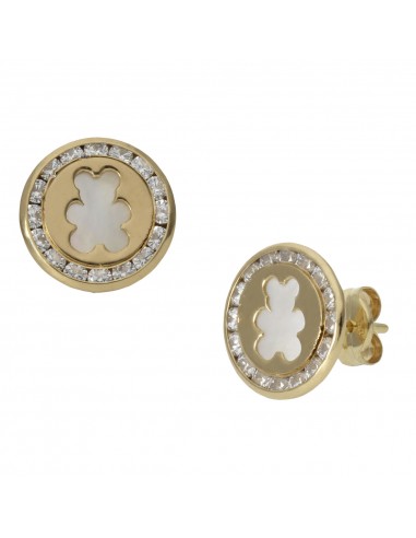PENDIENTES ORO 18KL NACAR OSO - 9.50MM