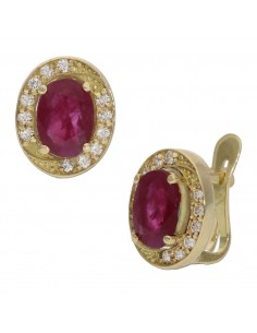PENDIENTES ORO 18KL RUBIES...