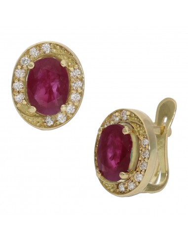PENDIENTES ORO 18KL RUBIES FINOS