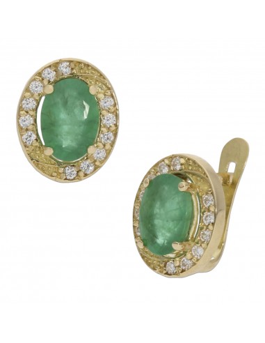 PENDIENTES ORO 18KL ESMERALDAS FINAS