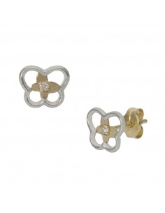 PENDIENTES BICOLOR ORO 18KL...