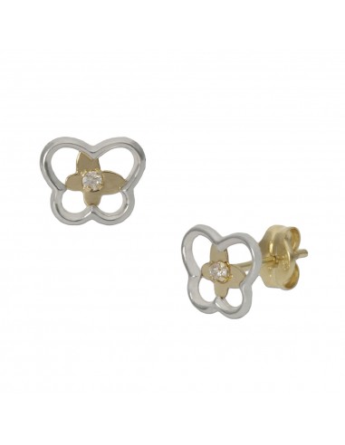 PENDIENTES BICOLOR ORO 18KL MARIPOSA...