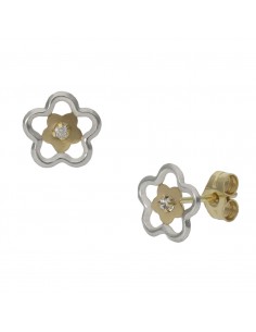 PENDIENTES BICOLOR ORO 18KL...