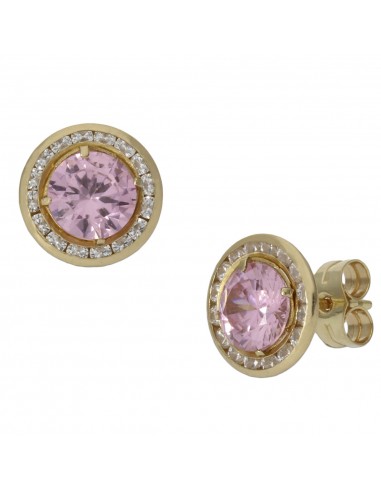 PENDIENTES ORO 18KL ROSA + CIRCONITAS...