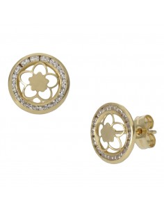 PENDIENTES FLOR ORO 18KL...