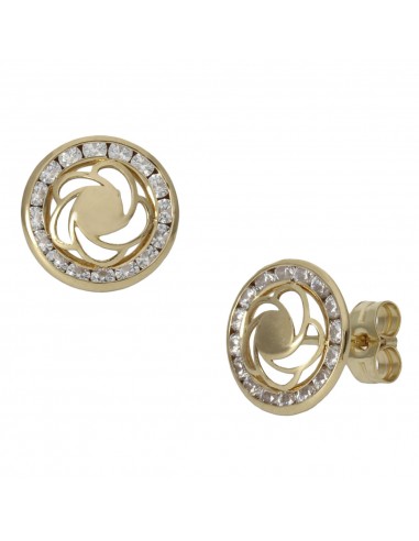 PENDIENTES FLOR ORO 18KL CIRCONITAS -...