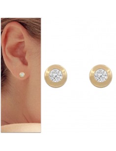 PENDIENTES CHATON ORO 18KL...