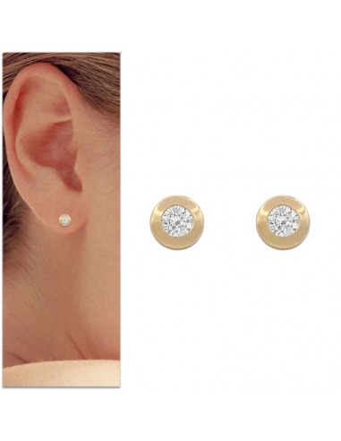PENDIENTES CHATON ORO 18KL - 5MM