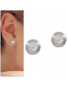 PENDIENTES CHATON ORO...