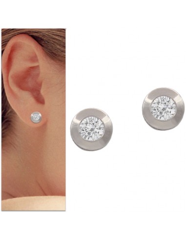 PENDIENTES CHATON ORO BLANCO 18KL -...