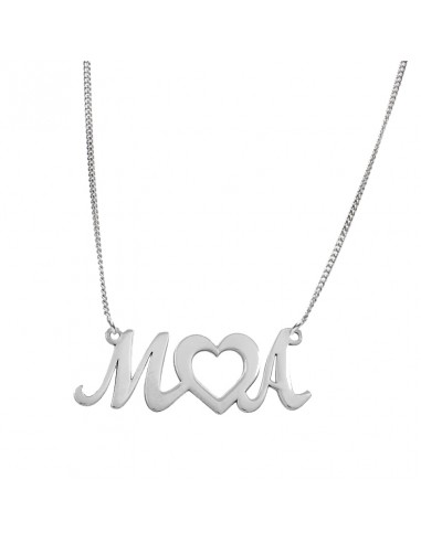 COLGANTE LETRAS + CORAZON PLATA 925MM
