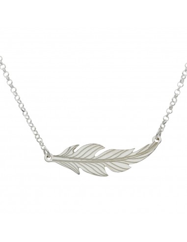 GARGANTILLA PLUMA PLATA 925MM