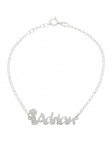 PULSERA NIÑO + NOMBRE PLATA 925MM