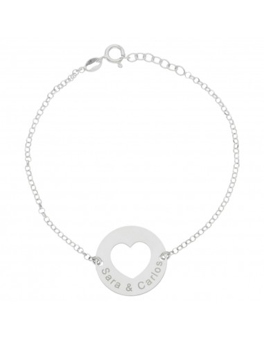 PULSERA PLATA 925MM CORAZON - 18MM