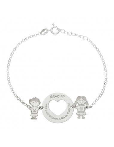 PULSERA PLATA 925MM CORAZON + NIÑOS