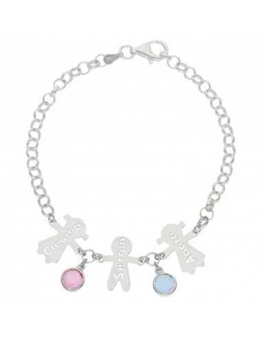 PULSERA NIÑOS + PIEDRAS PLATA 925MM