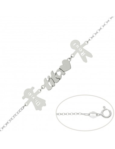 PULSERA TITA + NIÑOS PLATA 925MM