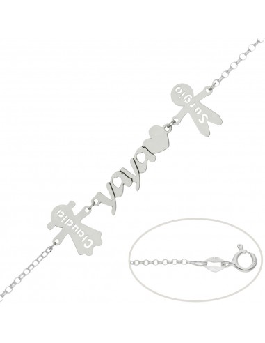 PULSERA YAYA + NIÑOS PLATA 925MM