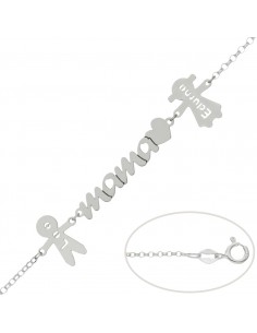 PULSERA MAMA + NIÑOS PLATA...