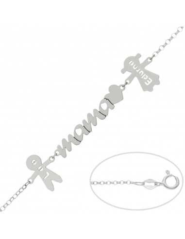 PULSERA MAMA + NIÑOS PLATA 925MM