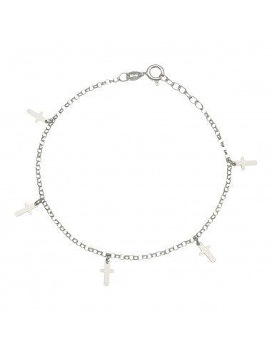 PULSERA MINI CHARMS CRUCES PLATA 925MM