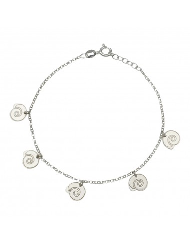 PULSERA MINI CHARMS CARACOLAS PLATA...