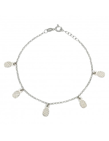 PULSERA MINI CHARMS PIÑAS PLATA 925MM