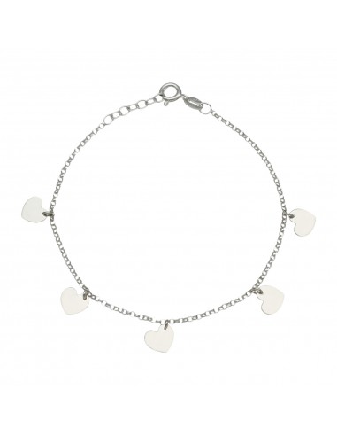 TOBILLERA MINI CHARMS CORAZONES PLATA...