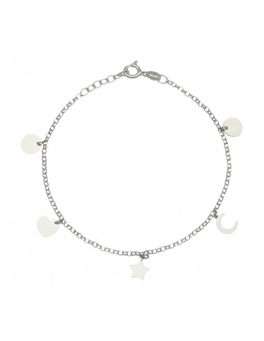 TOBILLERA MINI CHARMS MIX PLATA 925MM