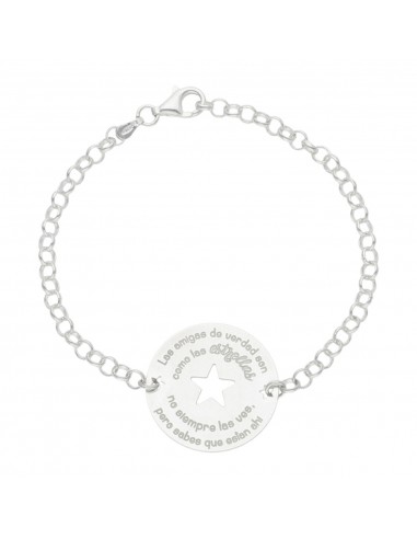 PULSERA AMIGAS ESTRELLA + FRASE PLATA...