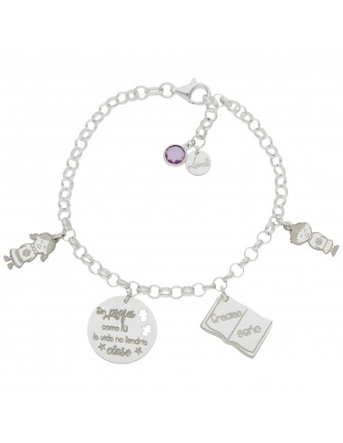 PULSERA MI HISTORIA MI PROFE PLATA 925MM