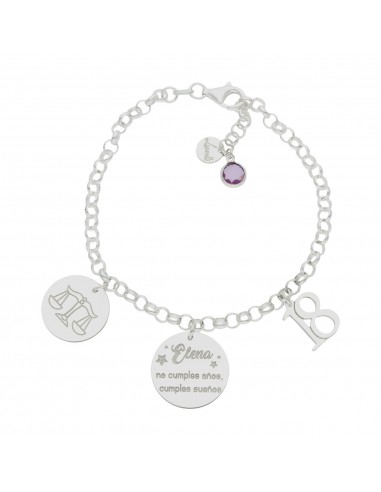 PULSERA MI HISTORIA CUMPLEAÑOS PLATA...