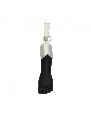 HIGA GRANDE MANO NEGRA PLATA 925MM