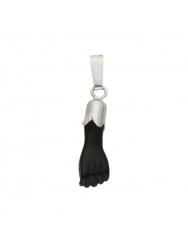 HIGA MEDIANA MANO NEGRA PLATA 925MM