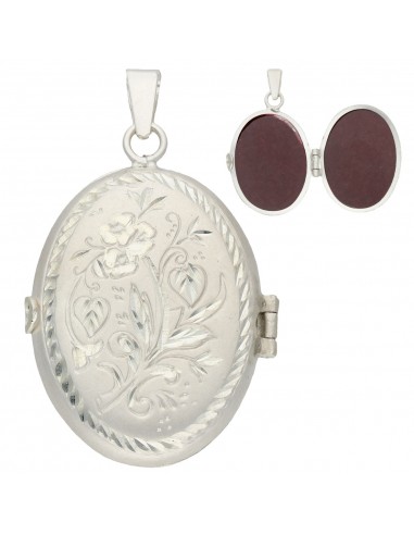 GUARDAPELO OVAL PLATA 925M - 28X38MM