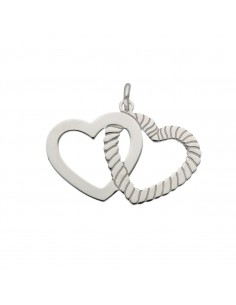 COLGANTE CORAZONES PLATA 925MM